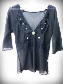 Blusa Chiffon Estampada Semi-nova